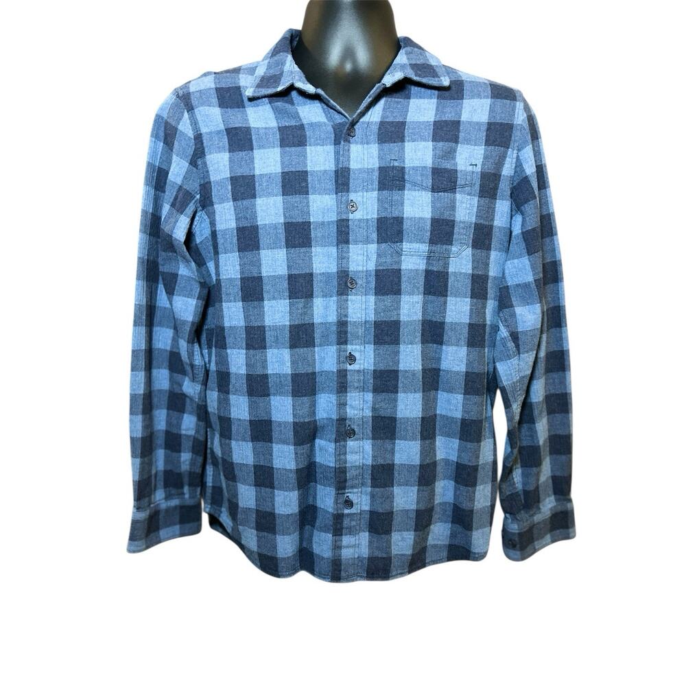 Travis Mathew Blue Plaid Soft Long‎ Sleeve Casual Button Up Shirt Men's Medium